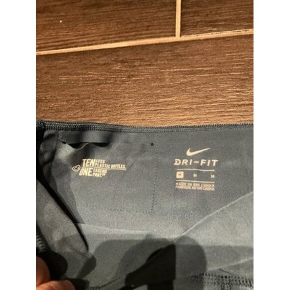 NWT Women’s Nike Training Leggings Size Medium Blue/Black Crop Dri Fit - Picture 4 of 6